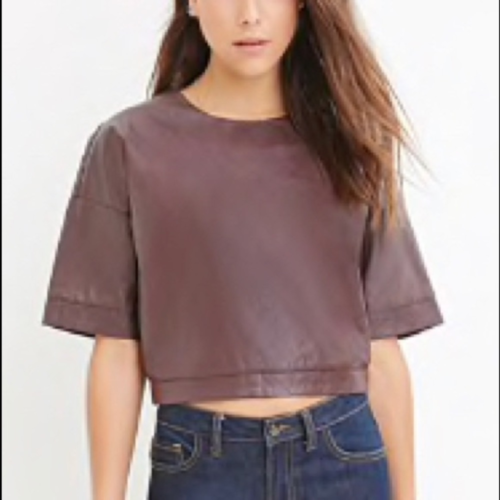 Forever 21 Faux Leather Boxy Top